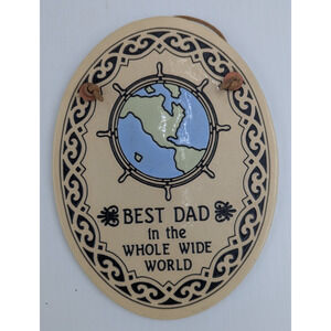 Genuine Trinity Pottery USA Handcrafted Best Dad in the Whole Wide World Plaque